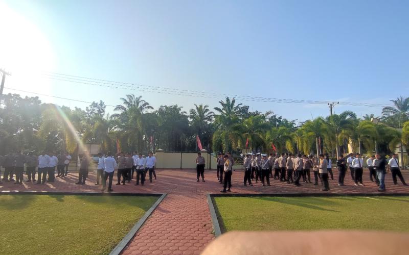 Polres Mukomuko Laksanakan Apel Kesiapan Satgas Cooling System 2024 