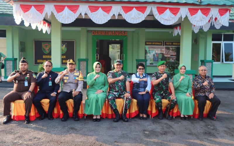 Kapolres Bengkulu Utara Hadiri Kunjungan Kerja Brigjen TNI Rachmad Zulkarnaen Danrem 041/Gamas di Mako Kodim 0423 