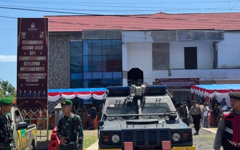 Polres Mukomuko Turunkan 136 Personel Amankan Pengundian Nomor Urut Paslon Pilkada 2024