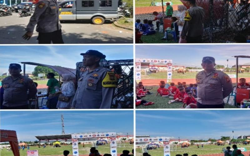 Polsek Ratu Agung Amankan dan Monitor Kegiatan Garuda Cup 2024 di Stadion Semarak Bengkulu
