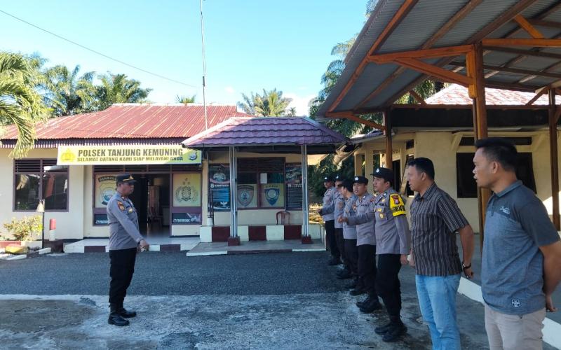 Polsek Tanjung Kemuning Gelar Apel Pagi dan Tingkatkan Kesiapan dalam Menjalankan Tugas 