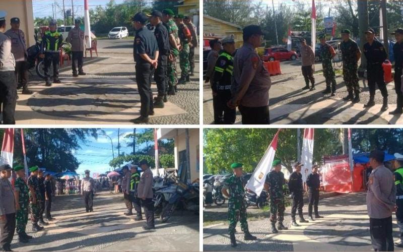 Polresta Bengkulu Gelar Apel Serah Terima Piket Pengamanan Pos Terpadu Gerbang Tol Bengkulu