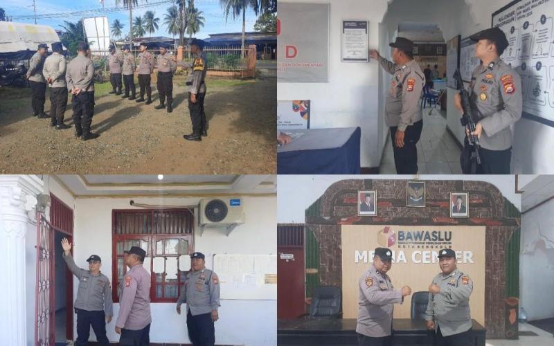 Pengamanan Kantor Bawaslu Kota Bengkulu oleh Subsatgas PAM Pemilu Berjalan Lancar