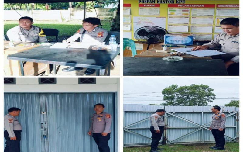 Pemantauan Rutin Kantor KPU Kota Bengkulu, Satgas Pastikan Keamanan Logistik Pemilu