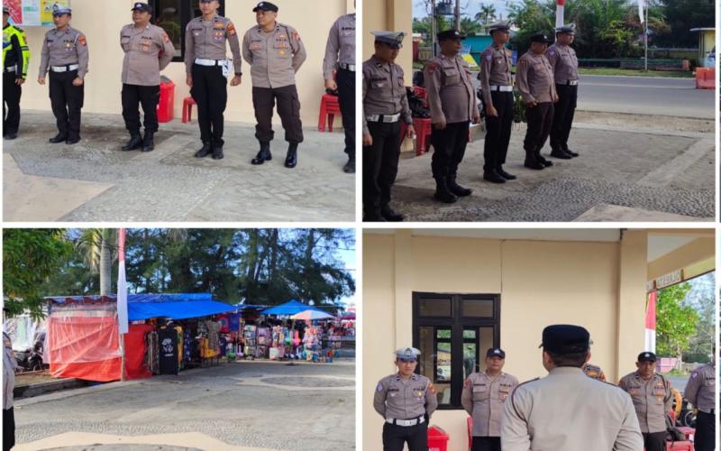 Apel Serah Terima Piket Pengamanan Pos Terpadu Pantai Panjang Berlangsung Lancar