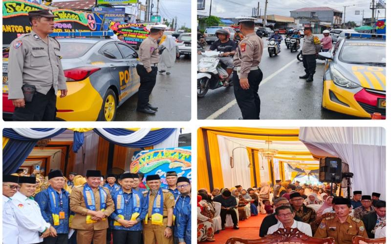 Polsek Ganding Cempaka Laksanakan Pengamanan Grand Opening Travel Haji dan Umroh