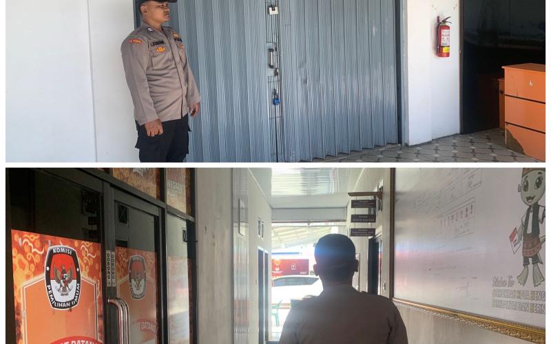 Satgas Preventif Polresta Bengkulu Pengamanan dan Pengecekan di Kantor KPU Kota Bengkulu
