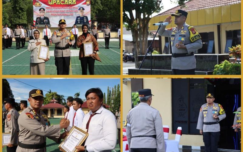 Polres Bengkulu Utara Gelar Upacara Khidmat: Reward, Umroh Presisi, dan Syukuran Kenaikan Pangkat