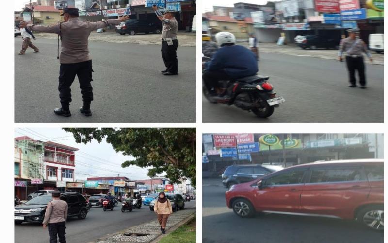 Polsek Gading Cempaka Laksanakan Pengaturan Lalu Lintas Pagi di Simpang Jl. Ks. Tubun