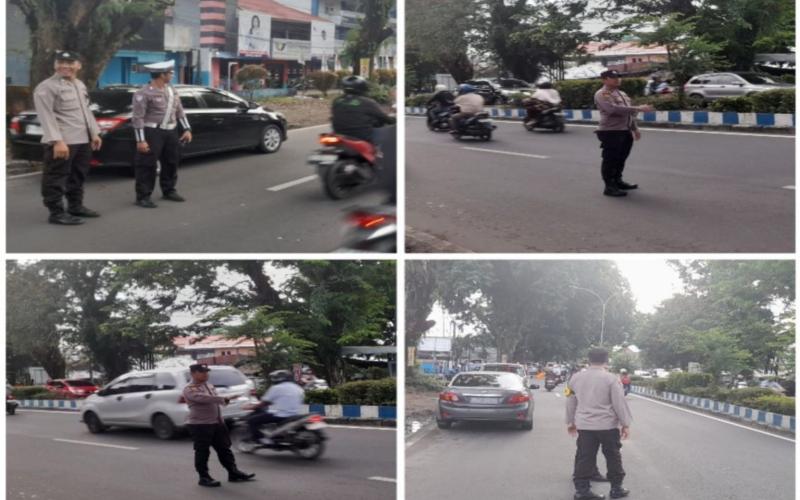 Polsek Ratu Agung Laksanakan Pengaturan Lalu Lintas di Depan SD IT Rabbani