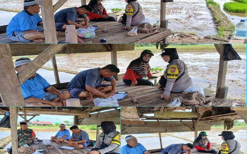 Bhabinkamtibmas Polsek Ratu Agung Dampingi Pendataan Bantuan Kelompok Tani di Sawah Lebar Baru