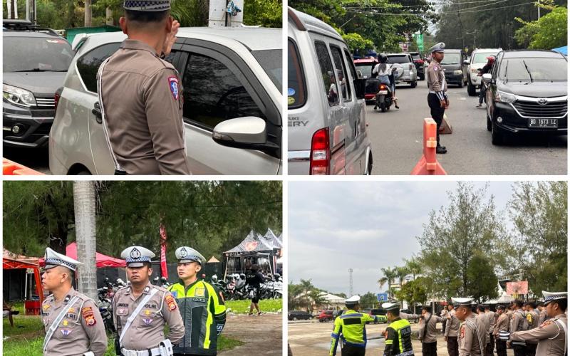 Satlantas Polresta Bengkulu Kawal Kelancaran Lalu Lintas Konser Musik di Sport Center