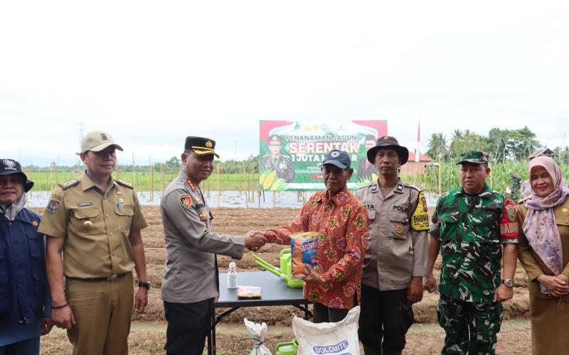 Serentak Se-Indonesia, Polresta Bengkulu Tanam Benih Jagung