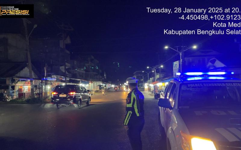 Satlantas Polres Bengkulu Selatan Gelar Blue Light Patrol, Antisipasi Gangguan Kamtibmas dan Kamseltibcar Lantas