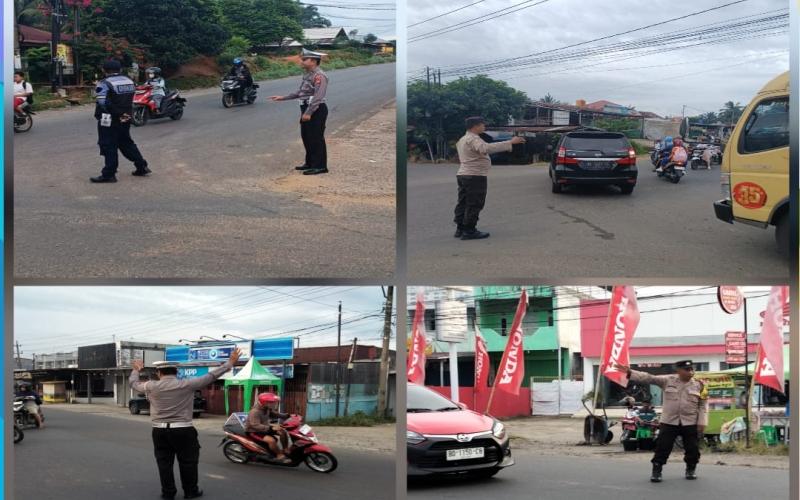 Polsek Muara Bangkahulu Laksanakan Pengaturan Lalu Lintas Pagi Hari, Ciptakan Kelancaran dan Keamanan