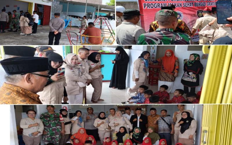 Polsek Kampung Melayu Amankan Pembangunan Dapur Sehat dan Pembagian Makanan Sehat Bergizi Gratis