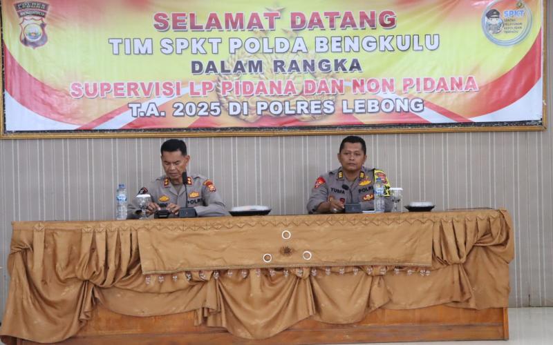 Polda Bengkulu Supervisi Pelayanan Laporan Pindana dan Non Pidana di Polres Lebong