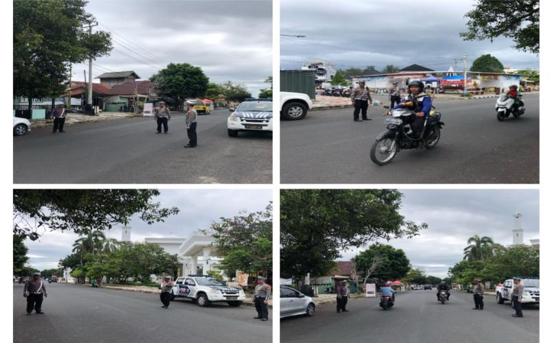 Satlantas Polresta Bengkulu Amankan Aksi Unjuk Rasa GEMAWASBI di Kejaksaan Negeri