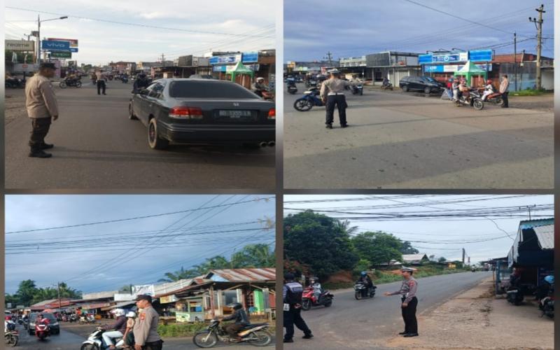 Polsek Muara Bangkahulu Gelar Strong Point Pagi, Pastikan Keamanan dan Kelancaran Lalu Lintas