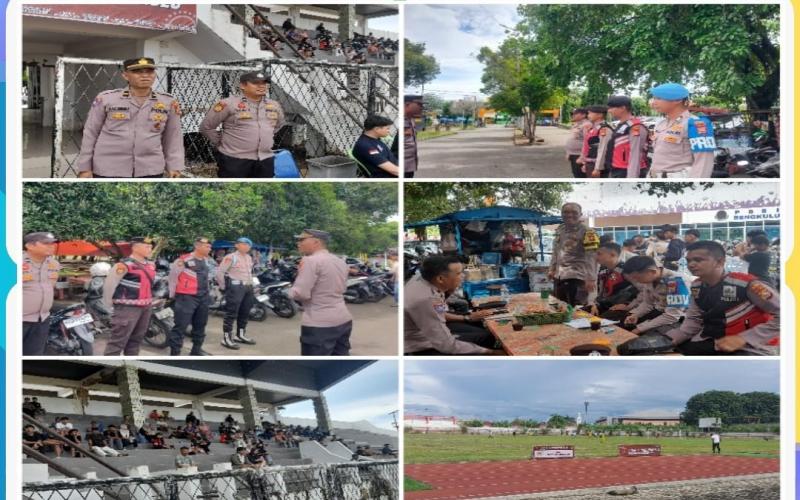 Polsek Ratu Agung Kawal Pengamanan Liga 4 Indonesia Zona Bengkulu di Stadion Sawah Lebar