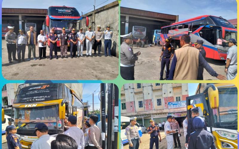 Satlantas Polresta Bengkulu Gelar Rampcheck Angkutan Lebaran 2025