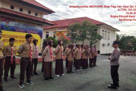 Sat Binmas Polres Kaur Melaksanakan Kegiatan Latihan Rutin Saka Bhayangkara