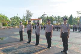 Polres Kaur Laksanakan Upacara Korps Rapot Kenaikan Pangkat Personel 