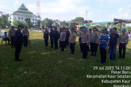 Polres Kaur Gelar Pengamanan Terbukan dan Tertutup Kegiatan Turnament Sepak Bola Antar Desa
