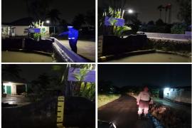 Patroli Keliling, Personel Polsek Muara Bangkahulu Pantau Wilayah Rawan Banjir