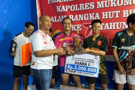 Wakapolres Mukomuko Resmi Tutup Kejuaraan Badminton Kapolres Cup 2023