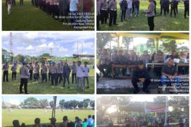 Personel Polres Kaur dan Polsek Kaur Selatan Monitoring dan Pengamanan Turnament Sepak Bola di Lapangan Merdeka Bintuhan
