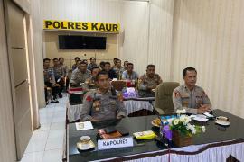 Secara Virtual, Kapolres Kaur Ikuti Vicon Anev Program Quick Wins Presisi Triwulan III Tahun 2023