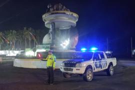 Polres Kaur Patroli Blue Light di Seputaran Tugu Kasuk Baru 
