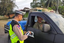 Patroli Hunting, Sat Lantas Polres Kaur Tilang Kendaraan yang Melanggar 