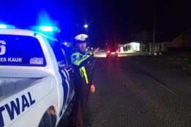 Monitor Arus Lalin, Sat Lantas Polres Kaur Gelar Patroli Blue Light 
