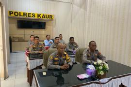 Polres Kaur Ikuti Vicon Anev Program Beyond Trust Presisi TW I Tahun 2024