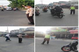 Polsek Gading Cempaka Pengaturan Arus Lalin Pagi Hari di Persimpangan 
