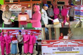 Polres Kaur Berbagi Bansos, Sambut HUT Bhayangkara ke 78 