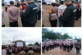 Personel Polresta Bengkulu Gelar Apel Pengecekan dalam OMP Nala 2024 untuk Pengamanan Kampanye Akbar Paslon Helmi-Mian