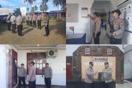 Pengamanan Kantor Bawaslu Kota Bengkulu oleh Subsatgas PAM Pemilu Berjalan Lancar