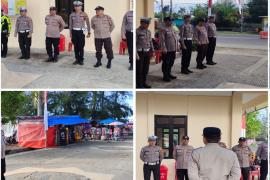 Apel Serah Terima Piket Pengamanan Pos Terpadu Pantai Panjang Berlangsung Lancar