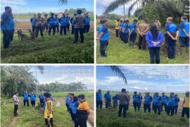 Polsek Teluk Segara Gelar Apel Pagi Persiapan Lauching Penanaman Tumpang Sari