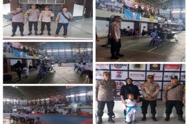 Polsek Ratu Agung Amankan Kejurda Karate Tako Open Championship 2025 di GOR Semarak Bengkulu
