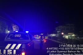 Satlantas Polres Bengkulu Selatan Gelar Blue Light Patrol untuk Antisipasi Gangguan Kamtibmas
