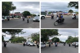 Satlantas Polresta Bengkulu Amankan Aksi Unjuk Rasa GEMAWASBI di Kejaksaan Negeri