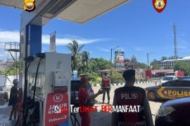 Antisipasi Kemacetan SPBU, Ditsamapta Polda Bengkulu Terjunkan Personel Patroli